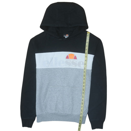 Ellesse Mens Grey Black Pullover Hoodie L Logo Sportswear
