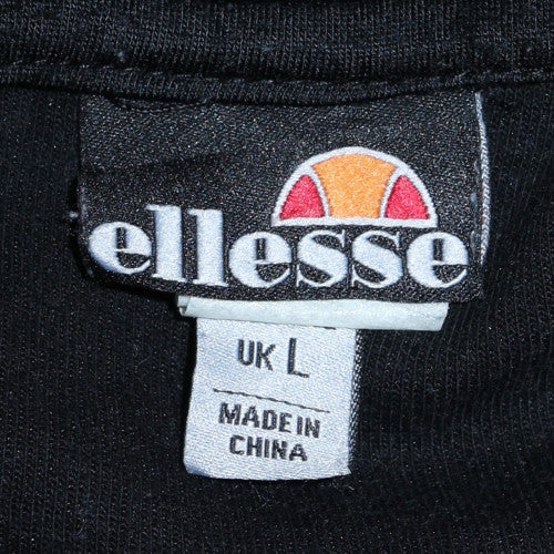 Ellesse Mens Grey Black Pullover Hoodie L Logo Sportswear