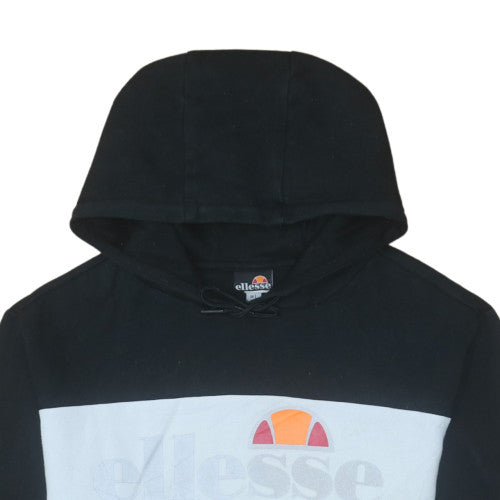 Ellesse Mens Grey Black Pullover Hoodie L Logo Sportswear