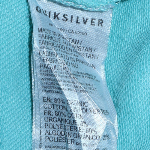 Quiksilver Men's Blue Crew Neck Graphic Pullover Sweatshirt M