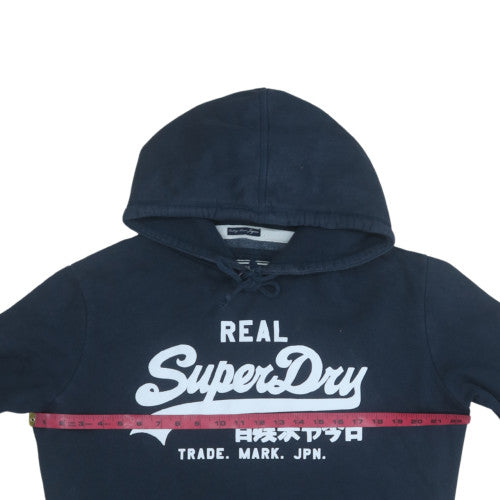 Superdry Men's Blue Pullover Hoodie Medium Vintage Logo