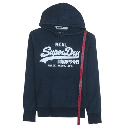 Superdry Men's Blue Pullover Hoodie Medium Vintage Logo