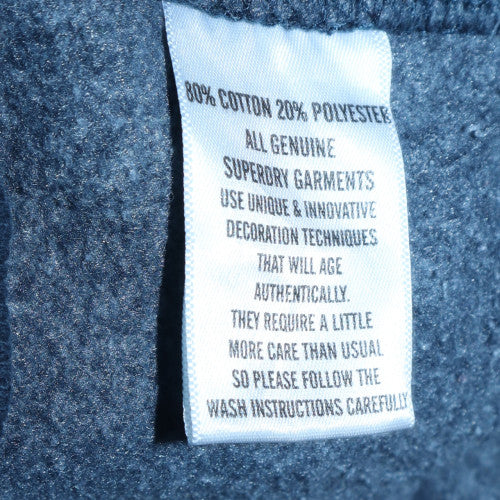 Superdry Men's Blue Pullover Hoodie Medium Vintage Logo