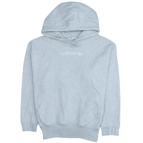 Adidas Women Grey Pullover Hoodie Size 18L Hooded Sweatshirt