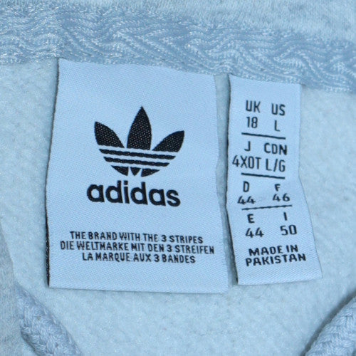 Adidas Women Grey Pullover Hoodie Size 18L Hooded Sweatshirt