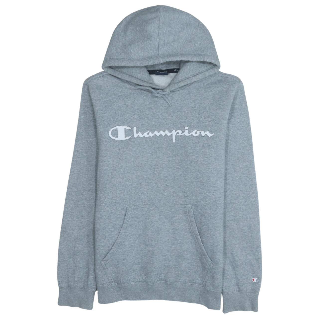 Champion Men's Grey Pullover Hoodie Medium Fleece Logo Sweatshirt