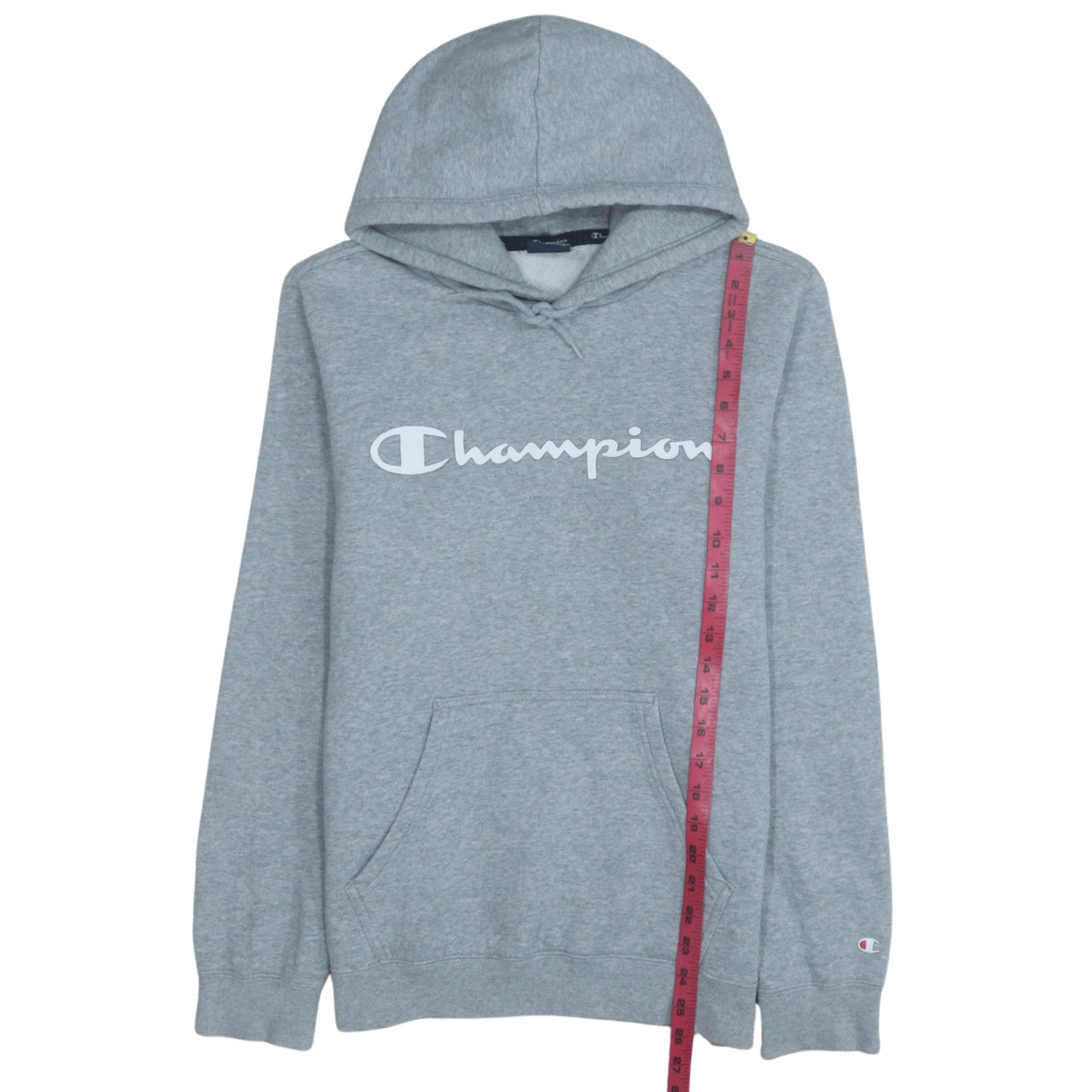 Champion Men's Grey Pullover Hoodie Medium Fleece Logo Sweatshirt