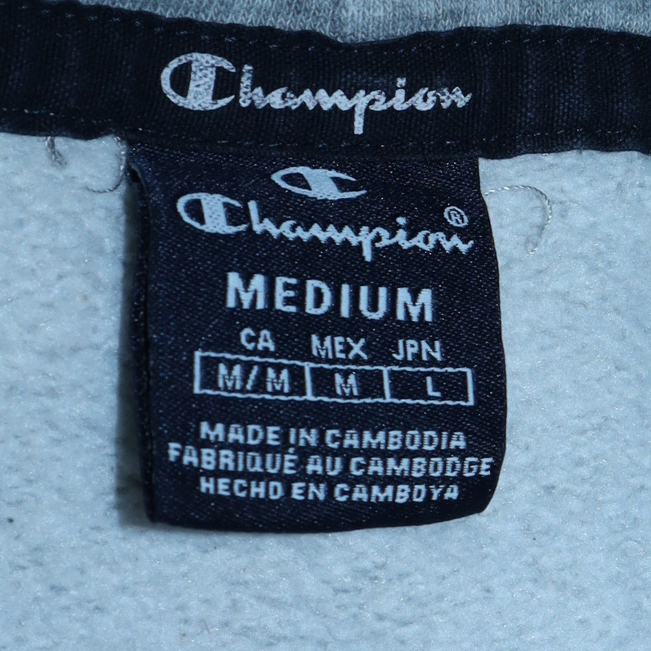 Champion Men's Grey Pullover Hoodie Medium Fleece Logo Sweatshirt