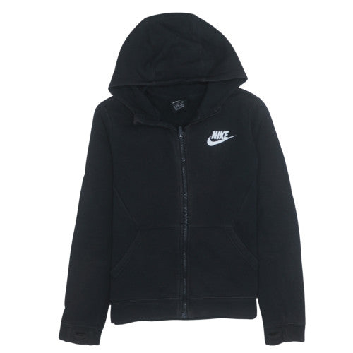 Nike Boys Black Full Zip Hoodie L 147-158cm Cotton Blend