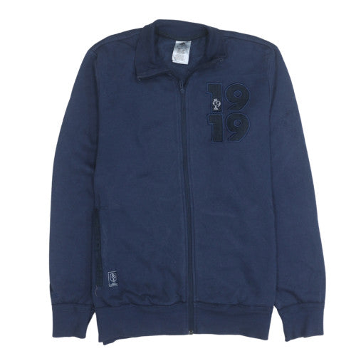 Adidas Mens Blue Full Zip Sweatshirt L Regular Fleece 1919 Logo