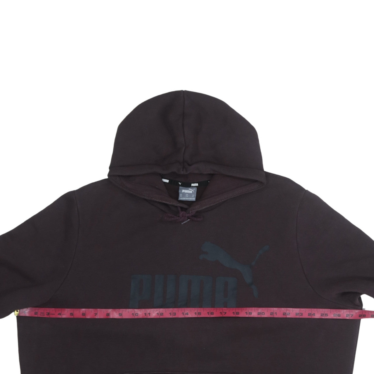 Puma Men's Brown Pullover Hoodie 2XL Regular Fit Logo Fleece