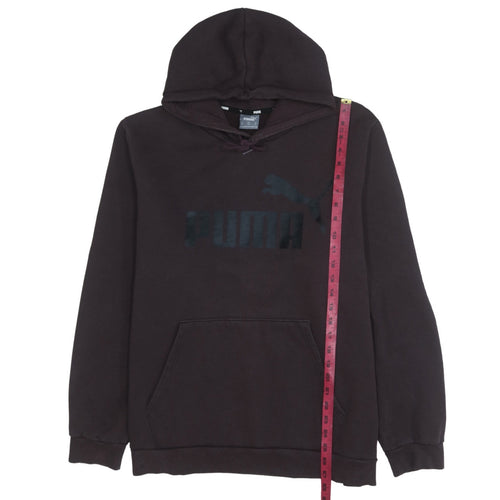 Puma Men's Brown Pullover Hoodie 2XL Regular Fit Logo Fleece