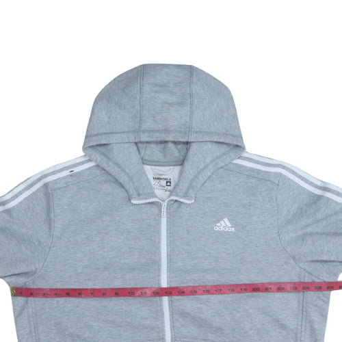 Adidas Men's Grey 2XL Full Zip Hooded Sports Fleece Hoodie