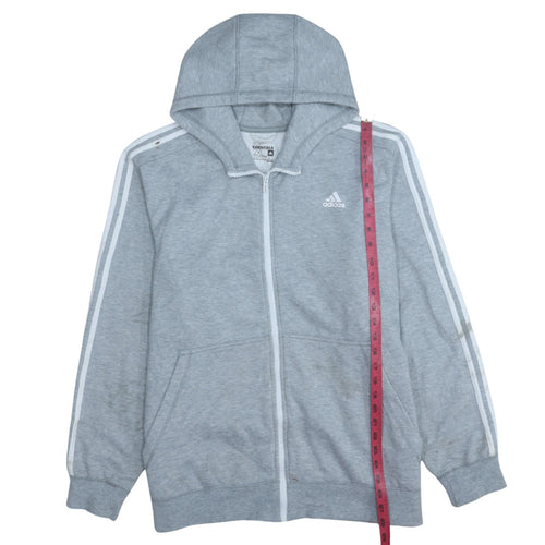 Adidas Men's Grey 2XL Full Zip Hooded Sports Fleece Hoodie