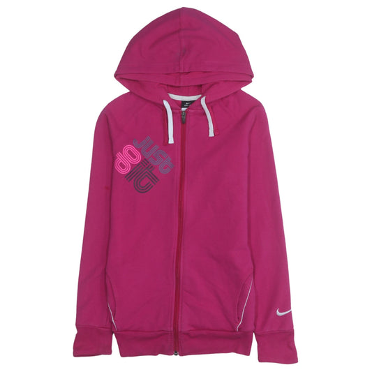 Nike Women’s Pink Full Zip Hoodie Dri-FIT S Cotton Blend