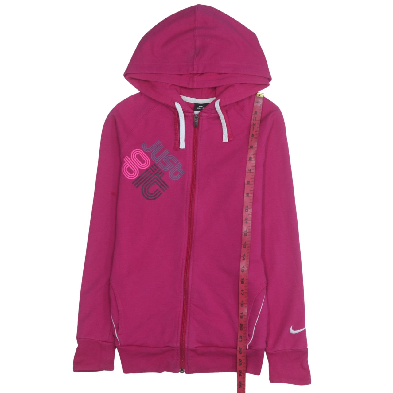 Nike Women’s Pink Full Zip Hoodie Dri-FIT S Cotton Blend