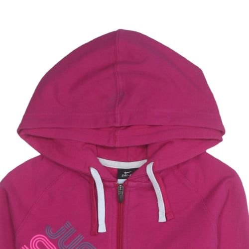 Nike Women’s Pink Full Zip Hoodie Dri-FIT S Cotton Blend