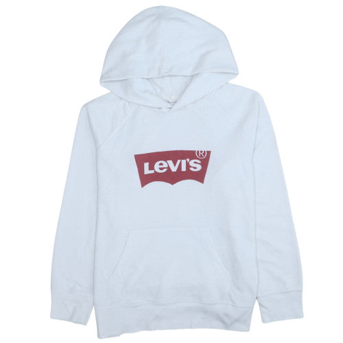 Levi's Men's White Pullover Hoodie M Logo Fleece Sweatshirt