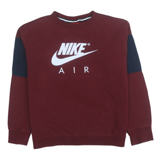 Nike Boys Burgundy Air Sweatshirt XL 13-15 Years Crew Neck Cotton Blend