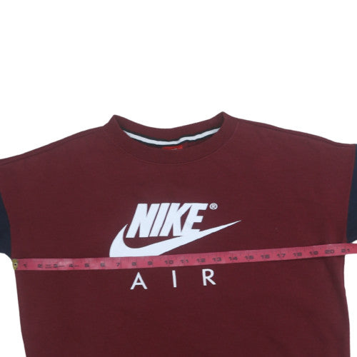 Nike Boys Burgundy Air Sweatshirt XL 13-15 Years Crew Neck Cotton Blend