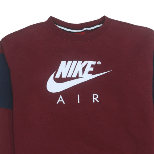 Nike Boys Burgundy Air Sweatshirt XL 13-15 Years Crew Neck Cotton Blend