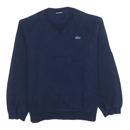 Lacoste Men’s Blue Crew Neck Cotton Knit Sweatshirt L Regular