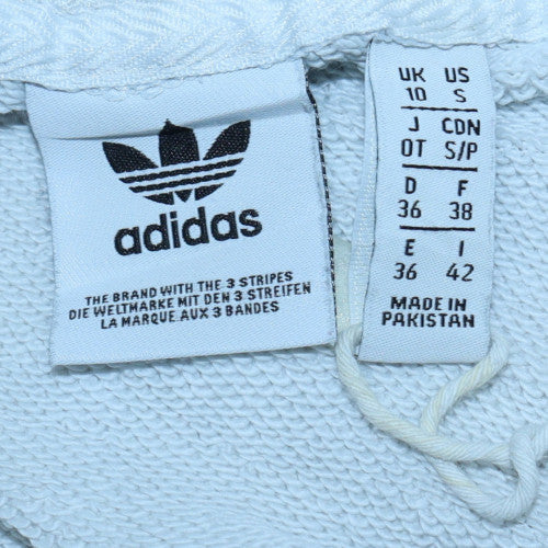 Adidas Womens White Hoodie Size 10 Pullover Long Sleeve Trefoil Logo