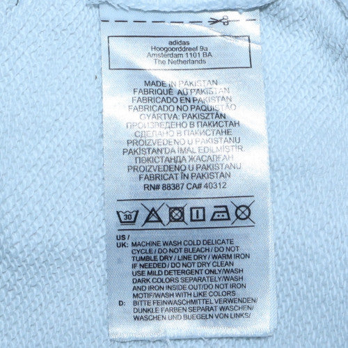 Adidas Womens White Hoodie Size 10 Pullover Long Sleeve Trefoil Logo