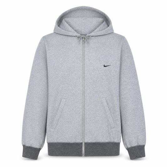 Front view of Nike Men's Grey Full Zip Hoodie, size S, Regular Fit Fleece