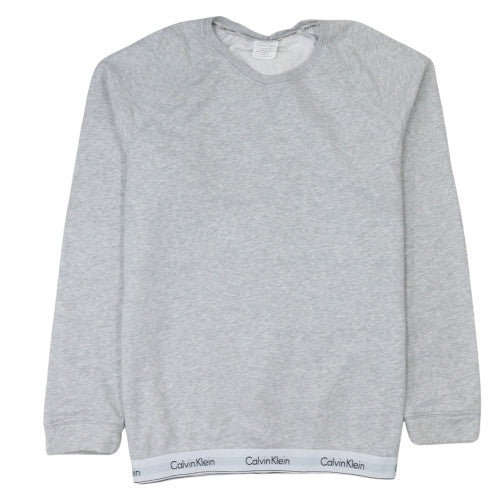 Calvin Klein Men's Grey XL Pullover Sweatshirt Crew Neck Logo Hem