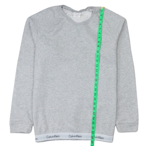 Calvin Klein Men's Grey XL Pullover Sweatshirt Crew Neck Logo Hem