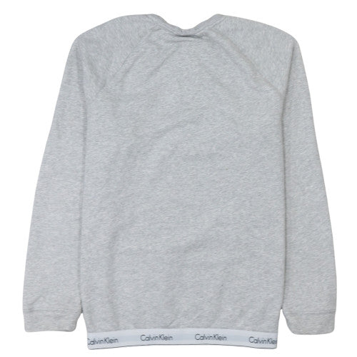 Calvin Klein Men's Grey XL Pullover Sweatshirt Crew Neck Logo Hem