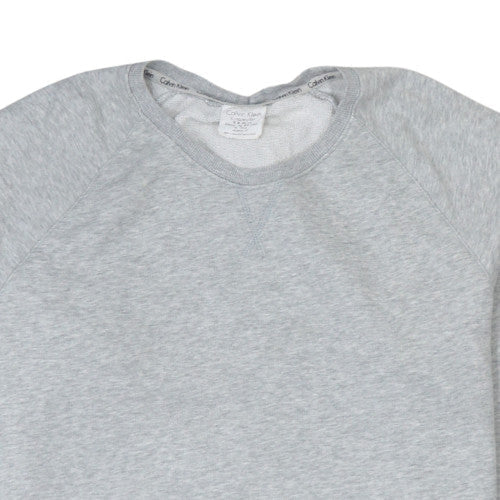 Calvin Klein Men's Grey XL Pullover Sweatshirt Crew Neck Logo Hem