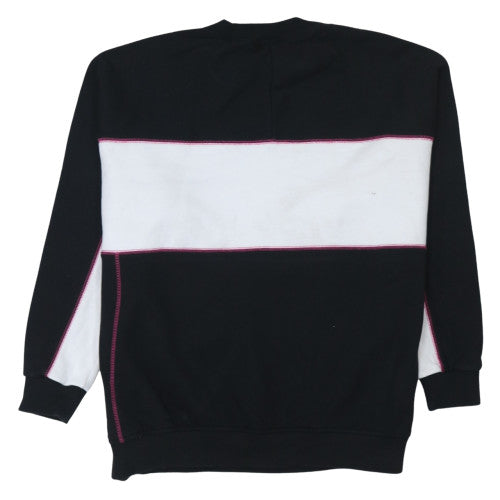 Adidas Womens Black Pink Logo Crew Neck Sweatshirt Size L 18