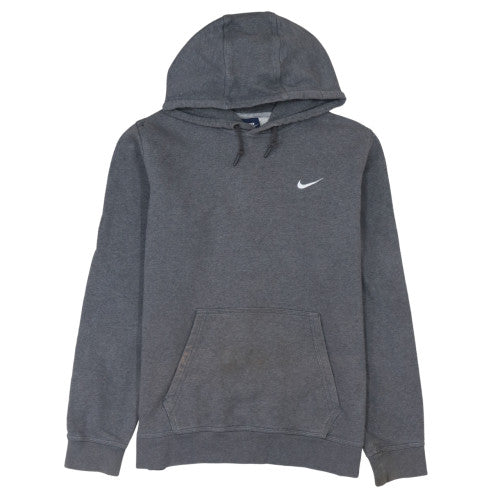 Nike Men's Grey Pullover Hoodie Cotton Blend Logo Sweatshirt L