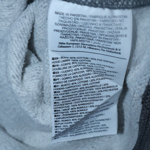 Nike Men's Grey Pullover Hoodie Cotton Blend Logo Sweatshirt L