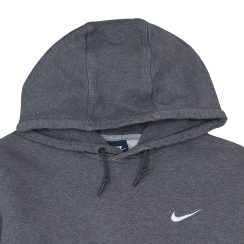 Nike Men's Grey Pullover Hoodie Cotton Blend Logo Sweatshirt L