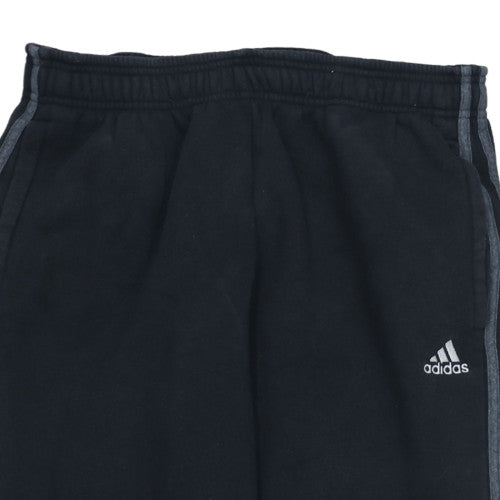 Adidas Men's Black Jogger Trousers Size M Fleece Tapered Fit