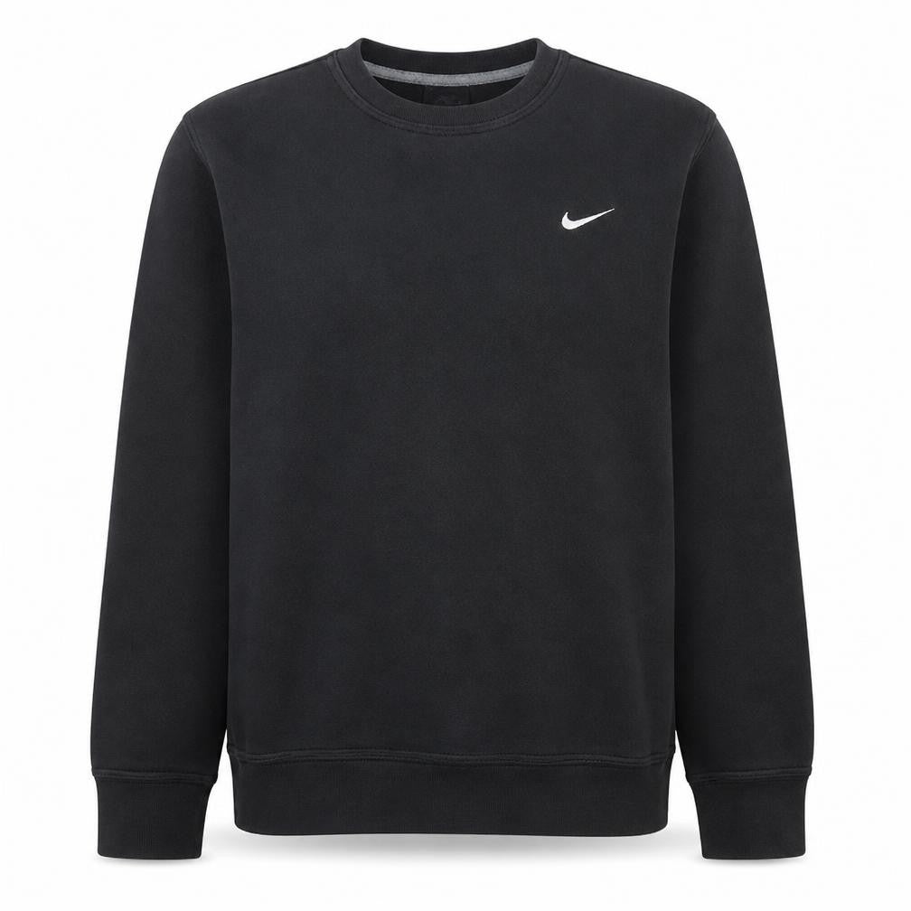 Front view of Nike Men's Black Crew Neck Pullover Sweatshirt M Regular Fit