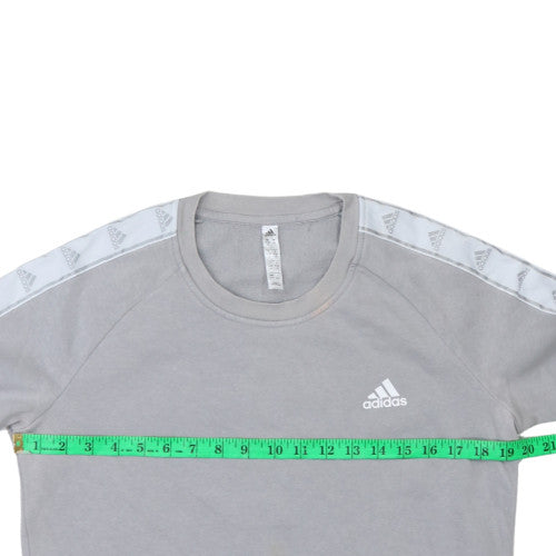 Adidas Women Grey Crew Neck Long Sleeve Sweatshirt Size 12-14