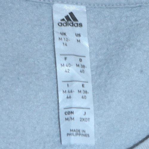 Adidas Women Grey Crew Neck Long Sleeve Sweatshirt Size 12-14