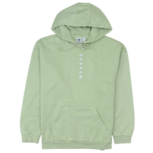 Adidas Womens Green XS Pullover Hoodie with Logo Print