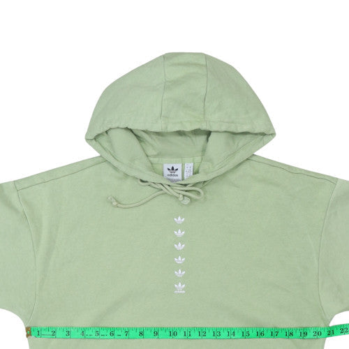 Adidas Womens Green XS Pullover Hoodie with Logo Print