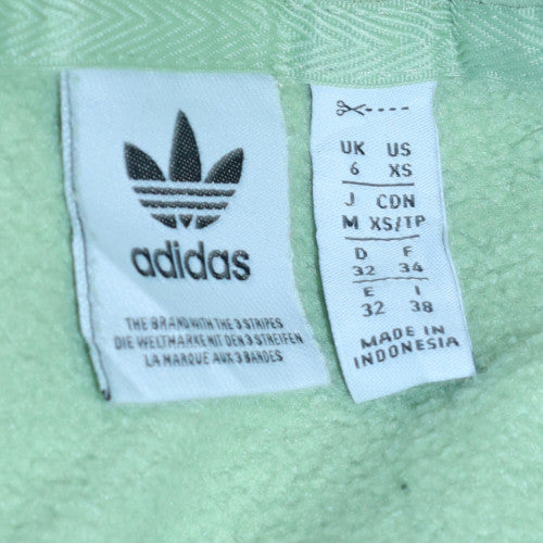 Adidas Womens Green XS Pullover Hoodie with Logo Print
