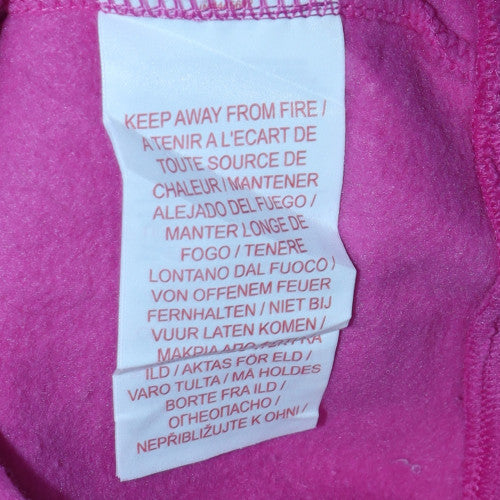 Nike Girls Pink Logo Pullover Sweatshirt L Fleece Crew Neck