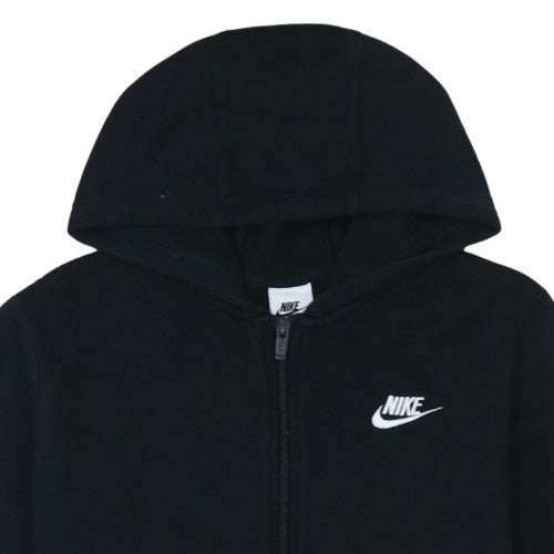 Nike Boys Black Full Zip Hoodie XL (158-170cm) Fleece Lined Sweatshirt