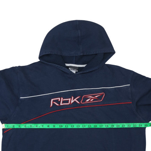 Reebok Men's Blue Pullover Hoodie L Embroidered Logo Sportswear