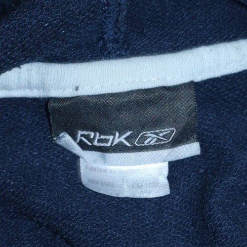Reebok Men's Blue Pullover Hoodie L Embroidered Logo Sportswear