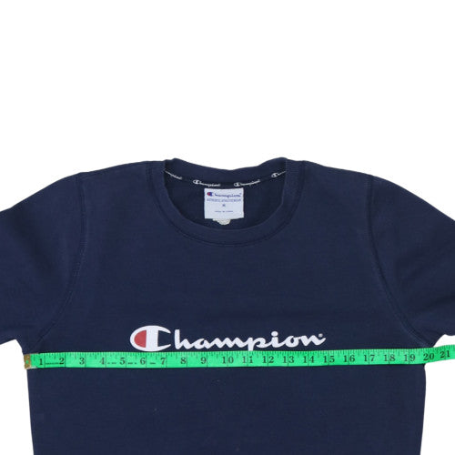 Champion Men's Blue Pullover Sweatshirt M Crew Neck Fleece