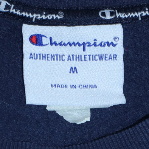 Champion Men's Blue Pullover Sweatshirt M Crew Neck Fleece